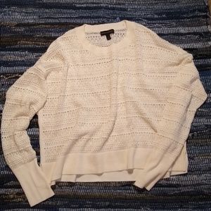 Banana Republic Ivory Open Weave Knit Pull…